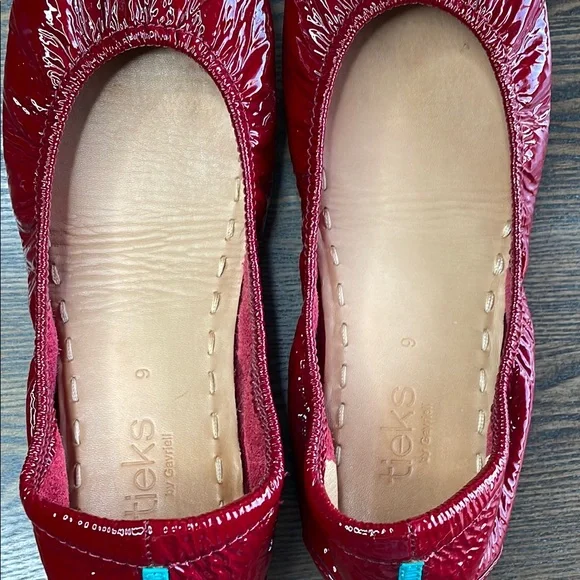 Tieks Ruby Red Patent Leather Ballet Flats - Picture 13 of 16